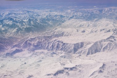 Iran ve Türkiye arasındaki sınırda güzel karlı dağlar