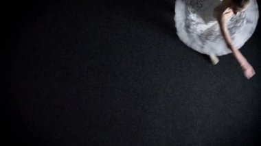 Tutu genç zarif kadın balerin silüeti vurdu başka bir, bale kavramı en iyi bir köşesinden dönüyor olduğunu