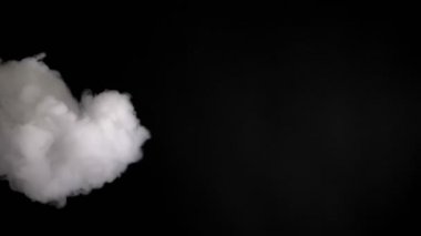 Köşeden üfleme ve kapsayan tüm siyah arka plan kapalı, hareket, doku beyaz saf duman çekim