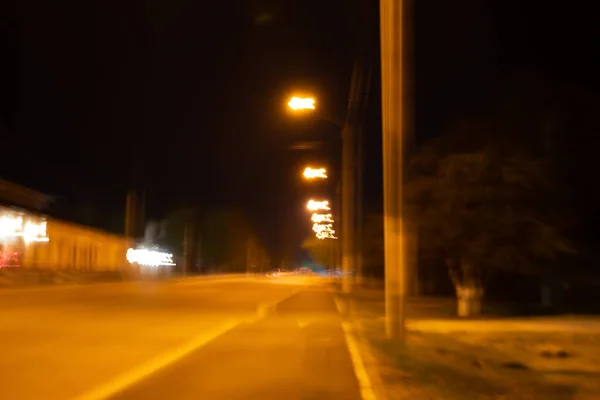 Defocused Street Night Traffic Road Moving Cars City Blurred Bokeh — Stock Photo, Image
