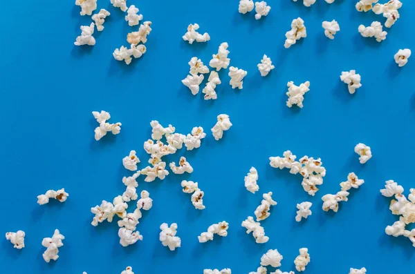 Popcorn Blue Background — Stock Photo, Image