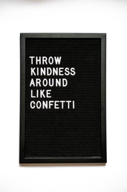 Letterboard siyah beyaz plastik harfler mektup kartı alıntı