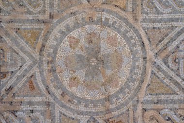 Bir Roma kent yolu Cordoba - İspanya eski geometrik kaldırım 