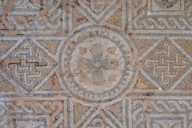 Bir Roma kent yolu Cordoba - İspanya eski geometrik kaldırım 