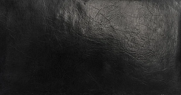 Black Wrinkled Leather Texture — Stock Photo, Image