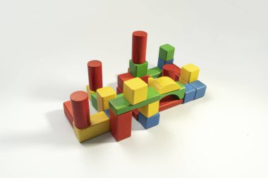 Factory-shaped block construction toy clipart