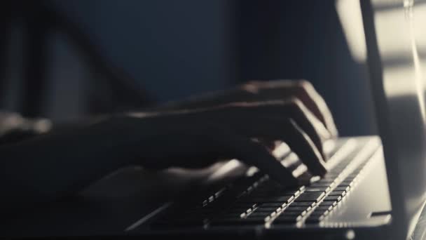 Eller Dizüstü Bilgisayarda Klavyede Yazıyor — Stok video