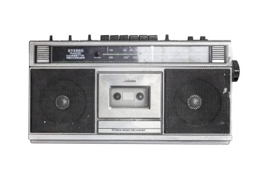 Beyaz arka plan üzerinde izole retro radyo kaset