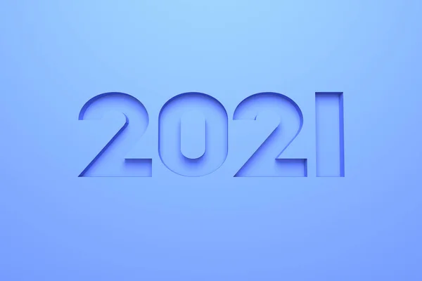 Ilustración Número Del Año 2021 Grabado Material Azul — Foto de Stock