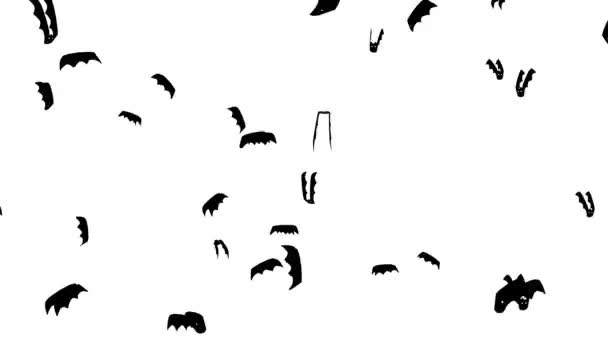 Animowane Nietoperze Latające Odizolowane Białym Tle — Wideo stockowe