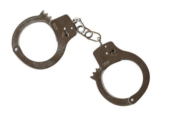 Handcuffs Isolated White Background — Stock Photo, Image