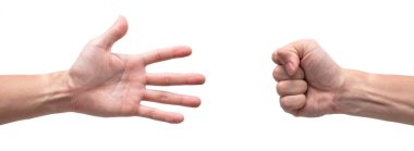 Erkek eller Rock Paper Scissors, iskambil kağıt Win Over Rock.