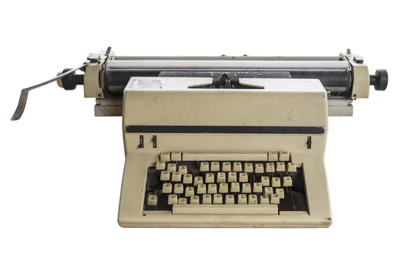 Vintage Classic Typewriter Retro Mechanical Equipment Journalist Isolated White Background — Stock Photo, Image