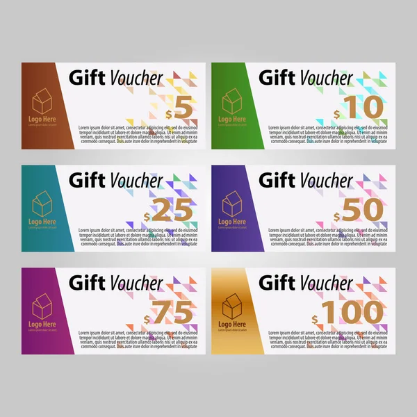 Gift Voucher Template Vector Horizontal Layout Banners Discount Card Template — Stock Vector