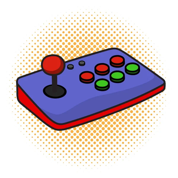 Arcade Game Controller Joystick Isolated White Background Cartoon Style Vector — Stock Vector