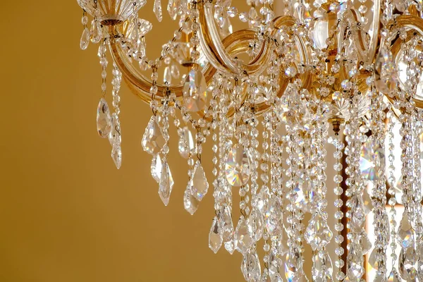 Luxurious Crystal chandelier Lamp on the Ceiling.