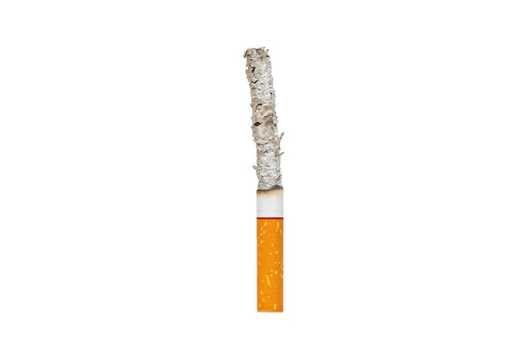 Queimado quase cigarro no fundo branco iSolated — Fotografia de Stock