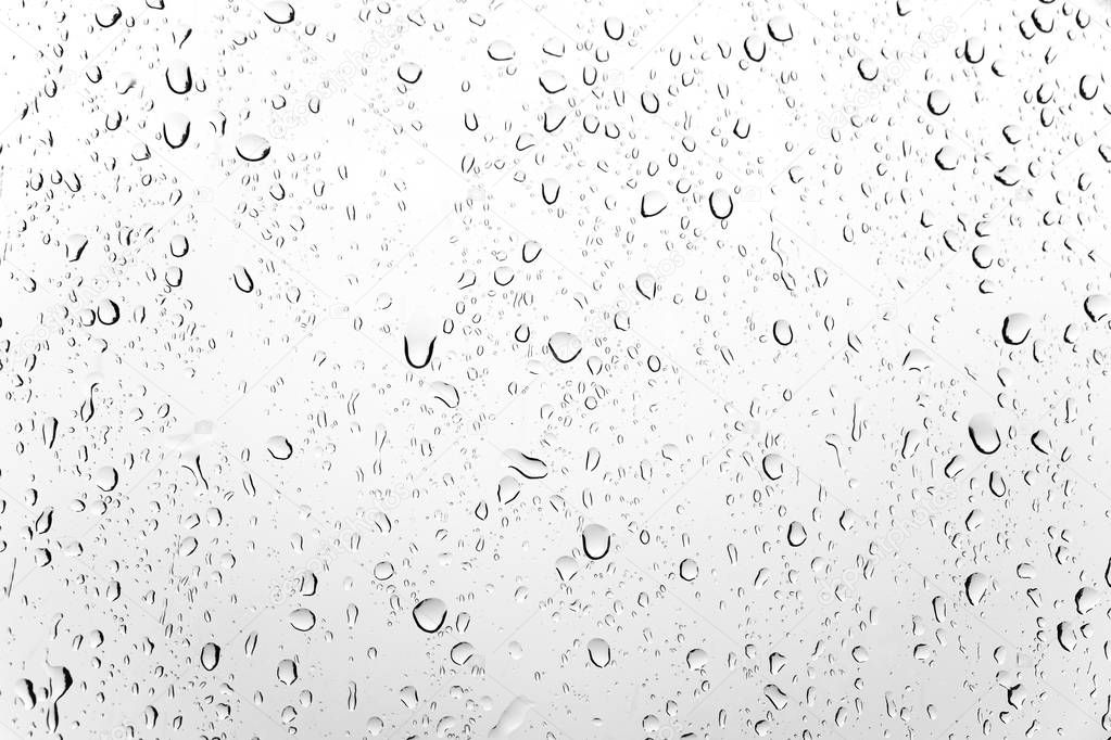 Random Raindrop Transparent on the Glass Window After Rainy Day