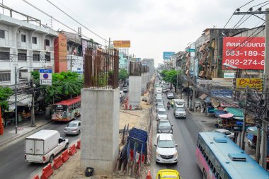 2019-10-01 Ladprao 'daki Gökyüzü Treni İnşaat Alanı
