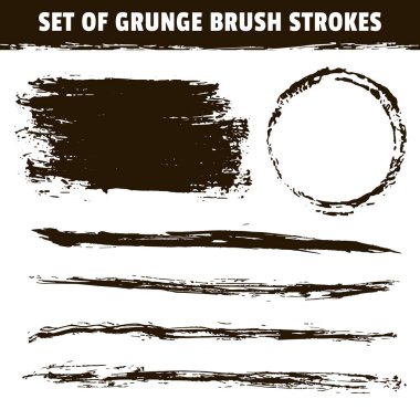 Sanatsal grunge el çekilmiş siyah fırça darbeleri