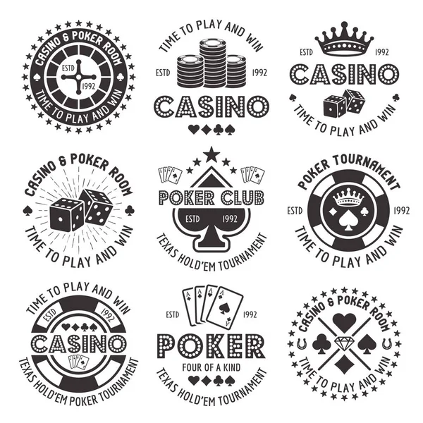 Poker ve casino kumar Amblemler siyah vektör