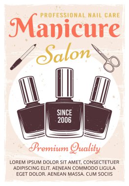 Manikür salonu VINTAGE poster oje ile