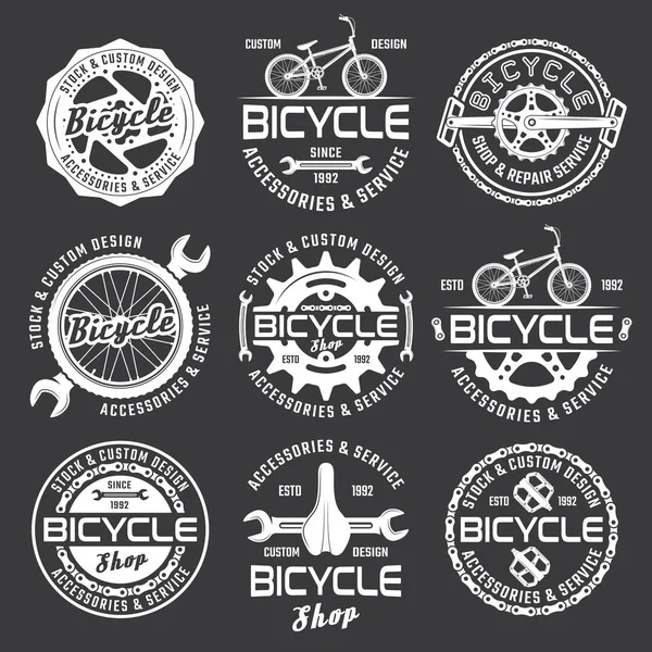 Tienda de bicicletas y servicio de reparación emblemas vectoriales — Vector de stock