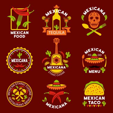 Meksika etnik mutfağı logolar, etiketleri, Amblemler