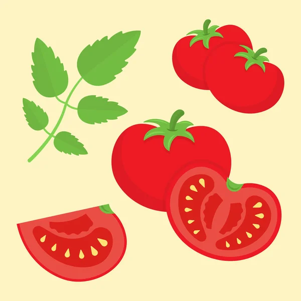 Cartone animato stile piatto pomodori vettoriale illustrazione — Vettoriale Stock