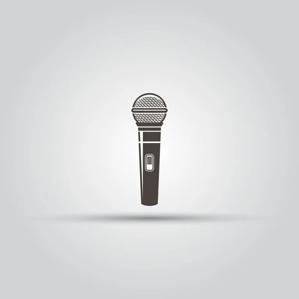 Microphone isolated vector black icon — Stock Vector