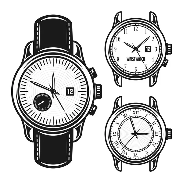 Vektör çizim set erkeklerin mekanik saatler