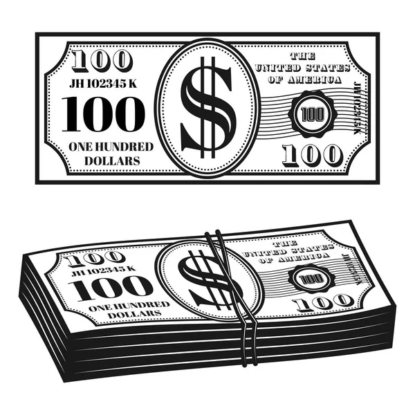 Para ön görünümü ve paket vektör çizim