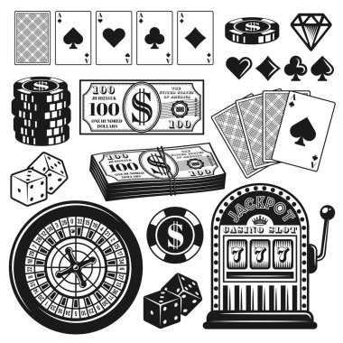 Poker ve casino kumar nesneleri, tasarım öğeleri