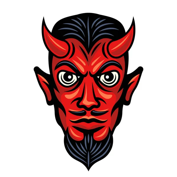 Şeytan kafa boynuzları renkli çizim ile