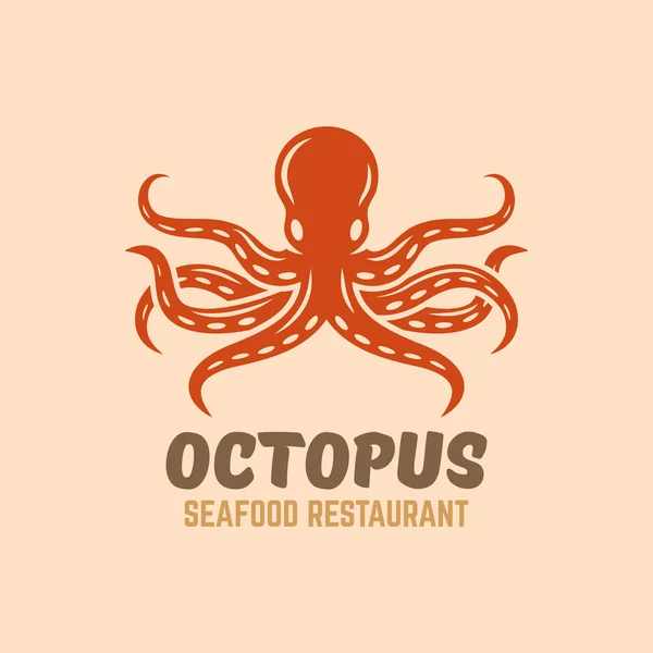 Menu restaurant de fruits de mer poulpe logo vectoriel — Image vectorielle