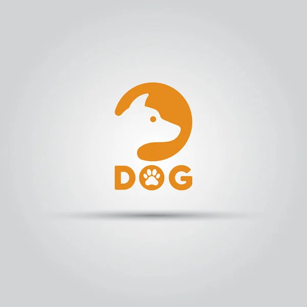 サークル分離アイコンの犬頭のシルエット — ストックベクタ