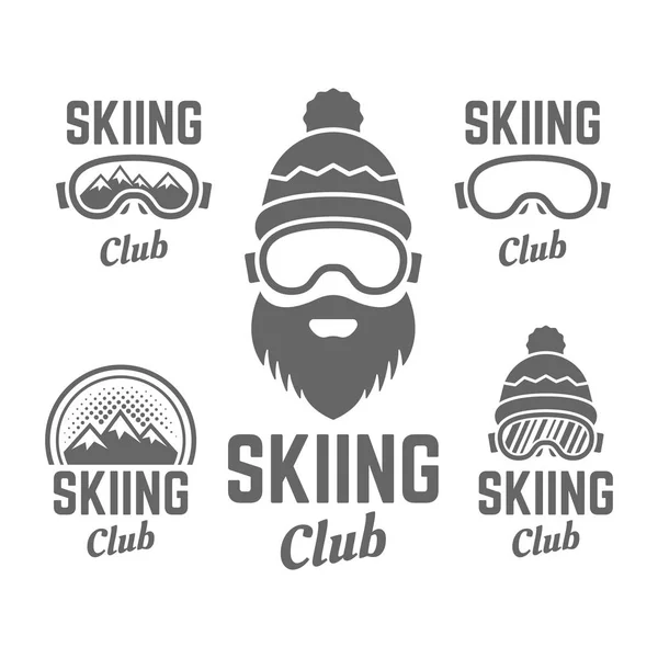 Skidåkning club isolerade vektor emblem eller emblem — Stock vektor