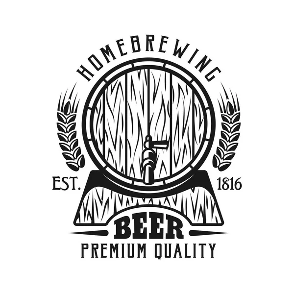 Bira vektör amblemi beyaz izole varil ile