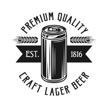 Bira vektör siyah amblemi bira ile izole