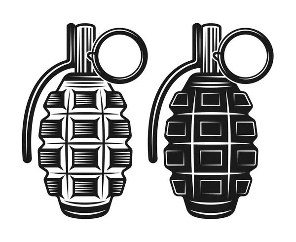 Grenade two style vector black illustration — Stock Vector