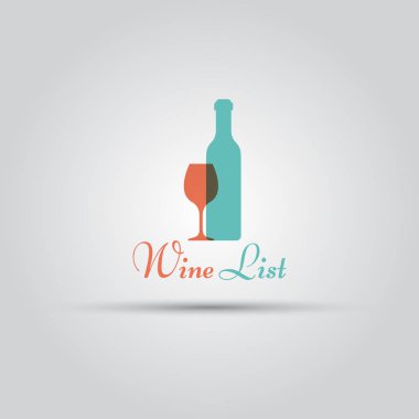 Şarap listesi izole vektör logo şablonu