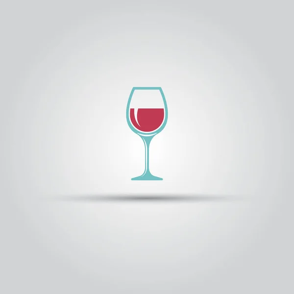 Verre à vin vecteur icône de couleur ou signe — Image vectorielle