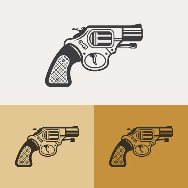 Élément de conception de contour de pistolet ou revolver vectoriel — Image vectorielle