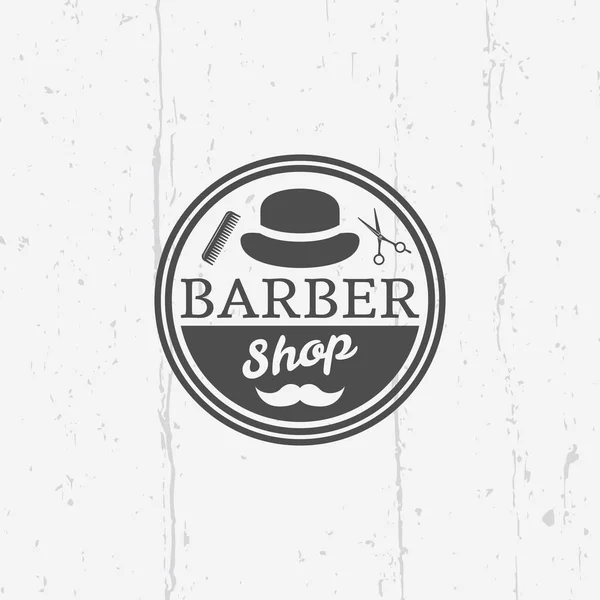 Barber shop vector round vintage emblem — Stock Vector