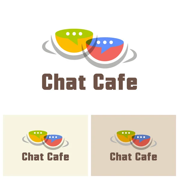 Chat café aislado vector colorido logotipo plantilla — Vector de stock