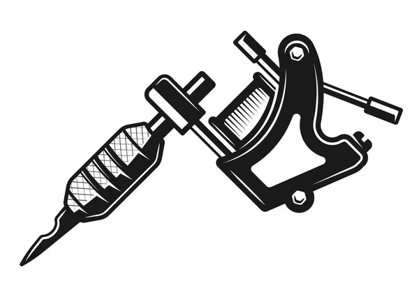 Tattoo machine vector monochrome illustration — Stock Vector