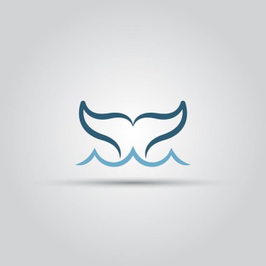 Balina balık kuyruğu izole vektör simgesi