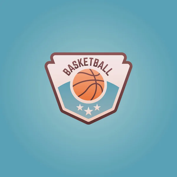 Basketbal sportovní tým vektor štítu znak — Stockový vektor