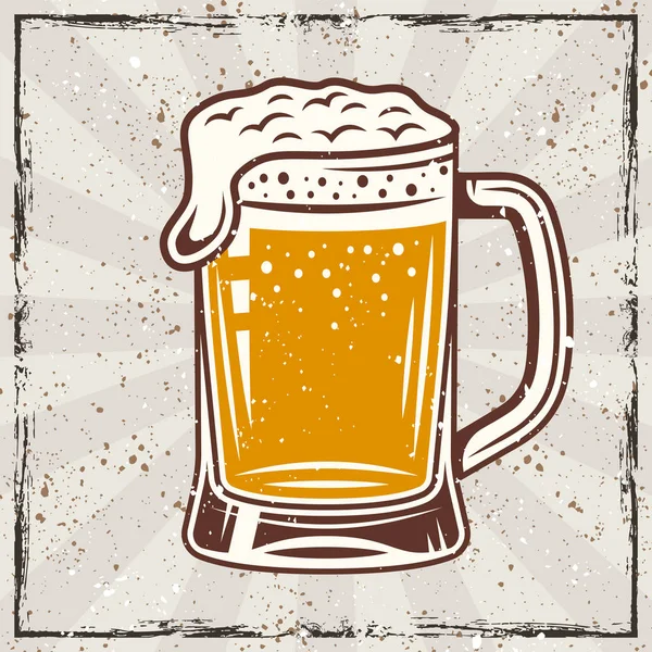 Caneca de cerveja vintage vetor colorido banner — Vetor de Stock