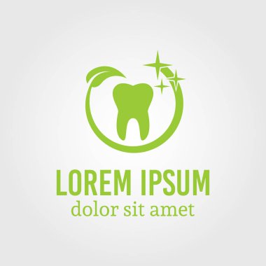 Hangi yaprak yeşil logo şablonu diş